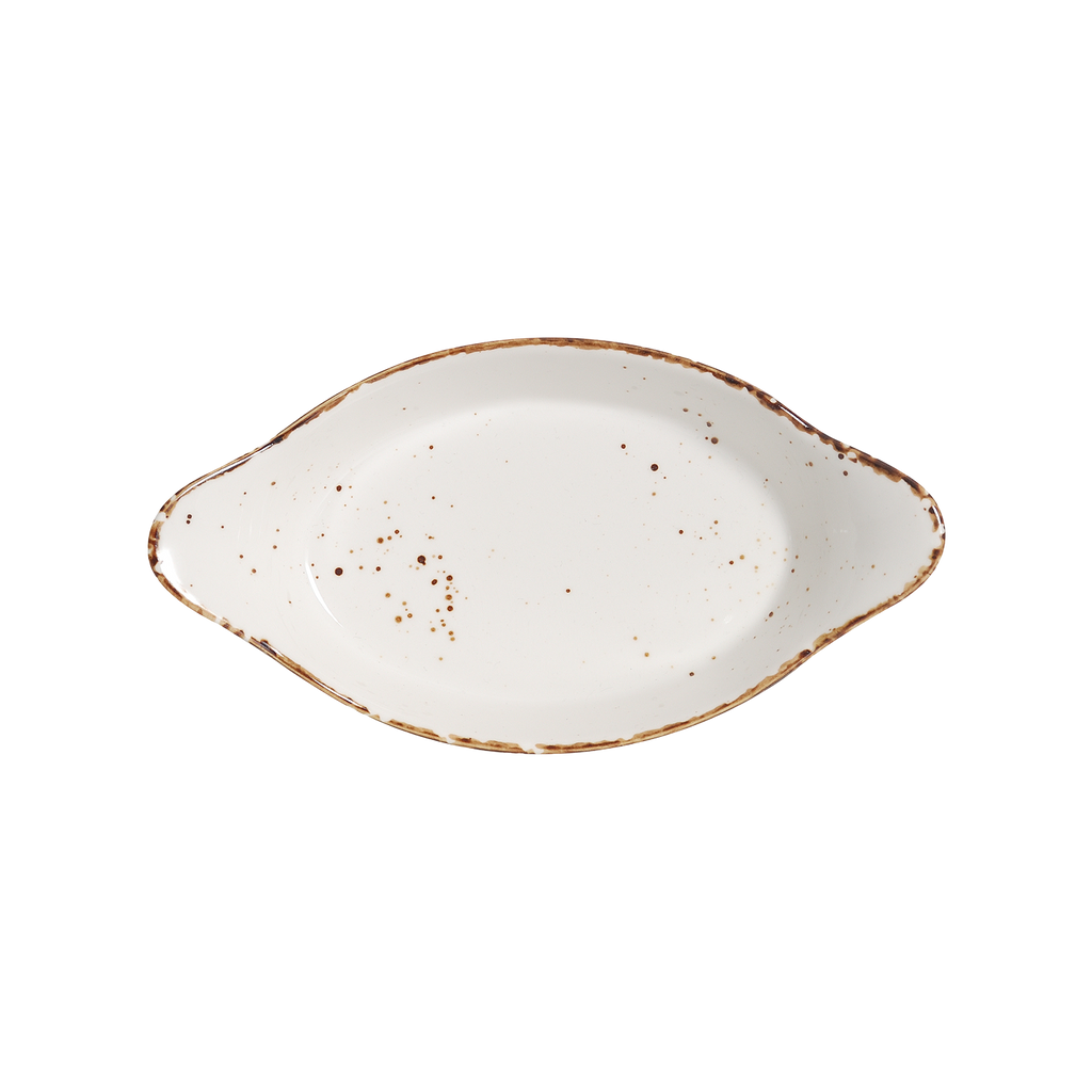 DS-806C016279 – 8.5'' Oval Eared Dish Splash Blanch 10 Oz.