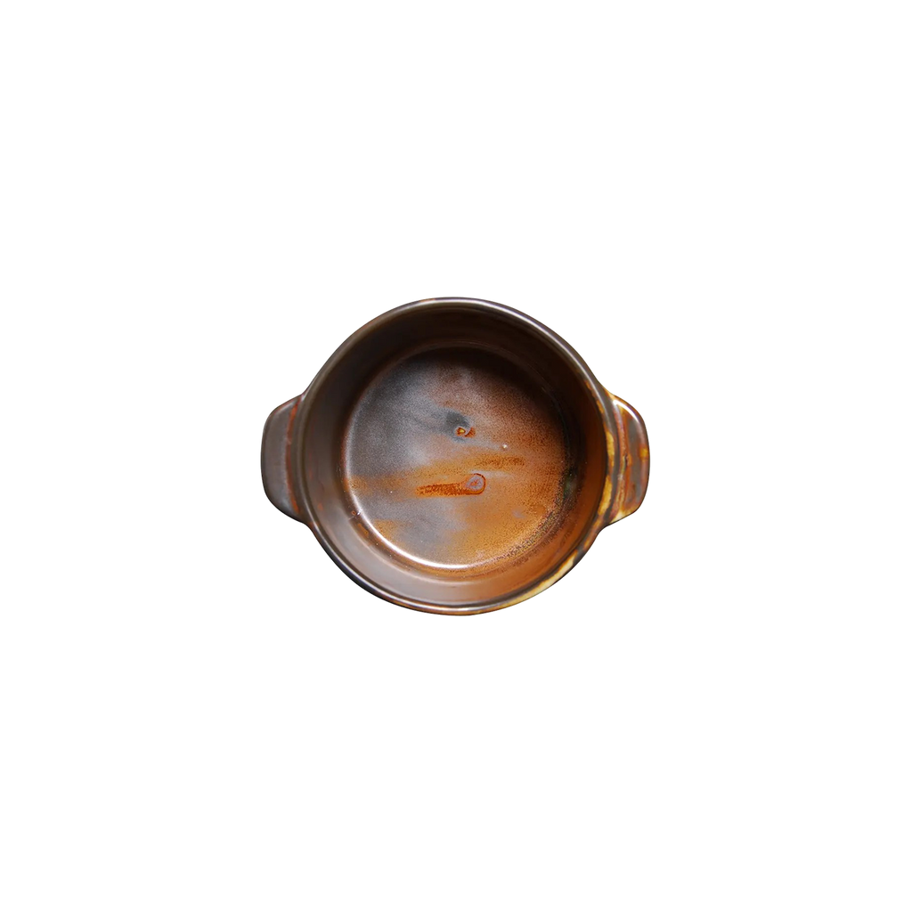 DS-473425CF39 – 4.75'' Rd. Baking Pot W/Handle Lava 8 Oz.