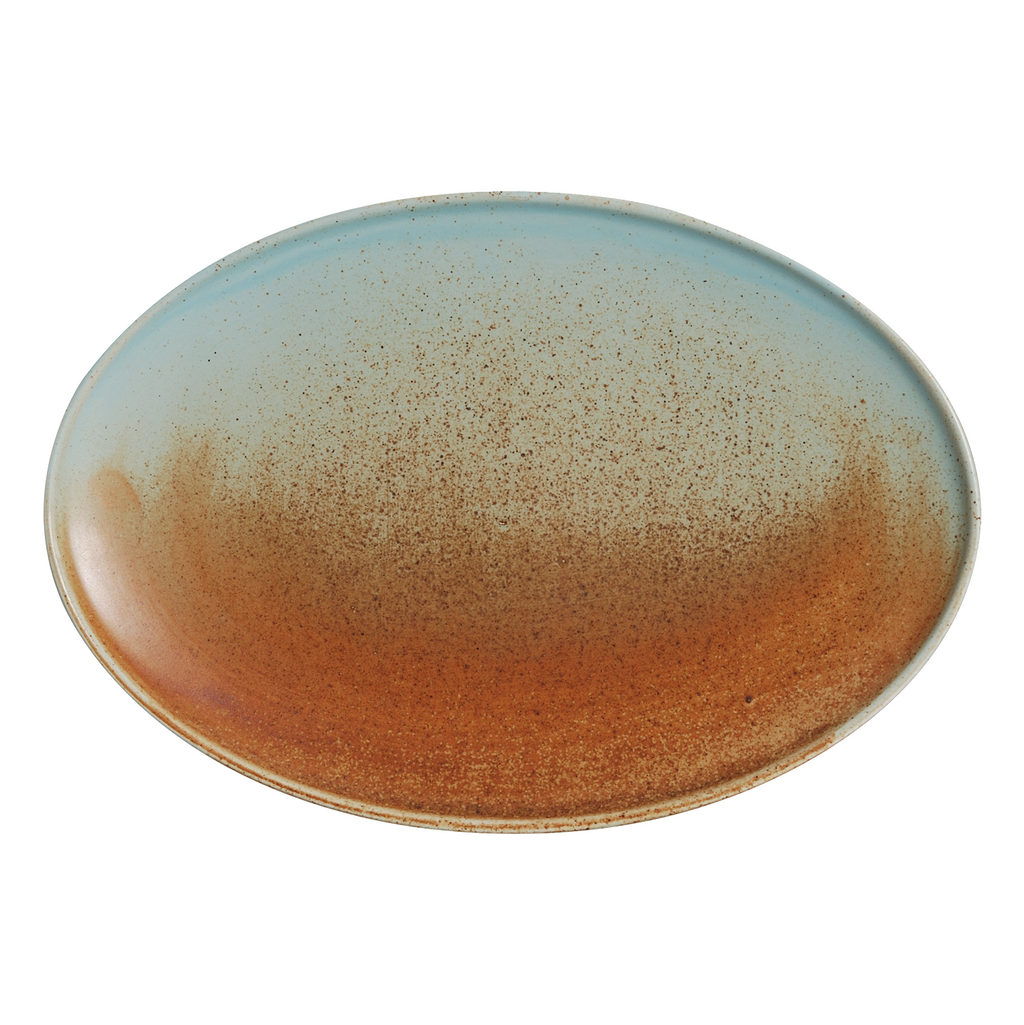 DS-FD41F6C4C7 - 13.75 x 9.5’’ Oval Platter Fire Earth