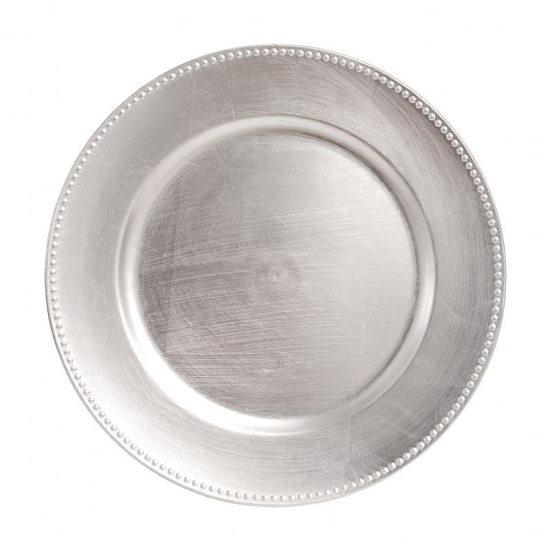 DS-FA09373460 – 13’’ Silver Beaded Charger