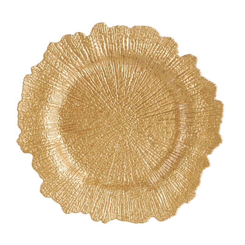 DS-A533FC2F8E – 13’’ Gold Blossom Charger