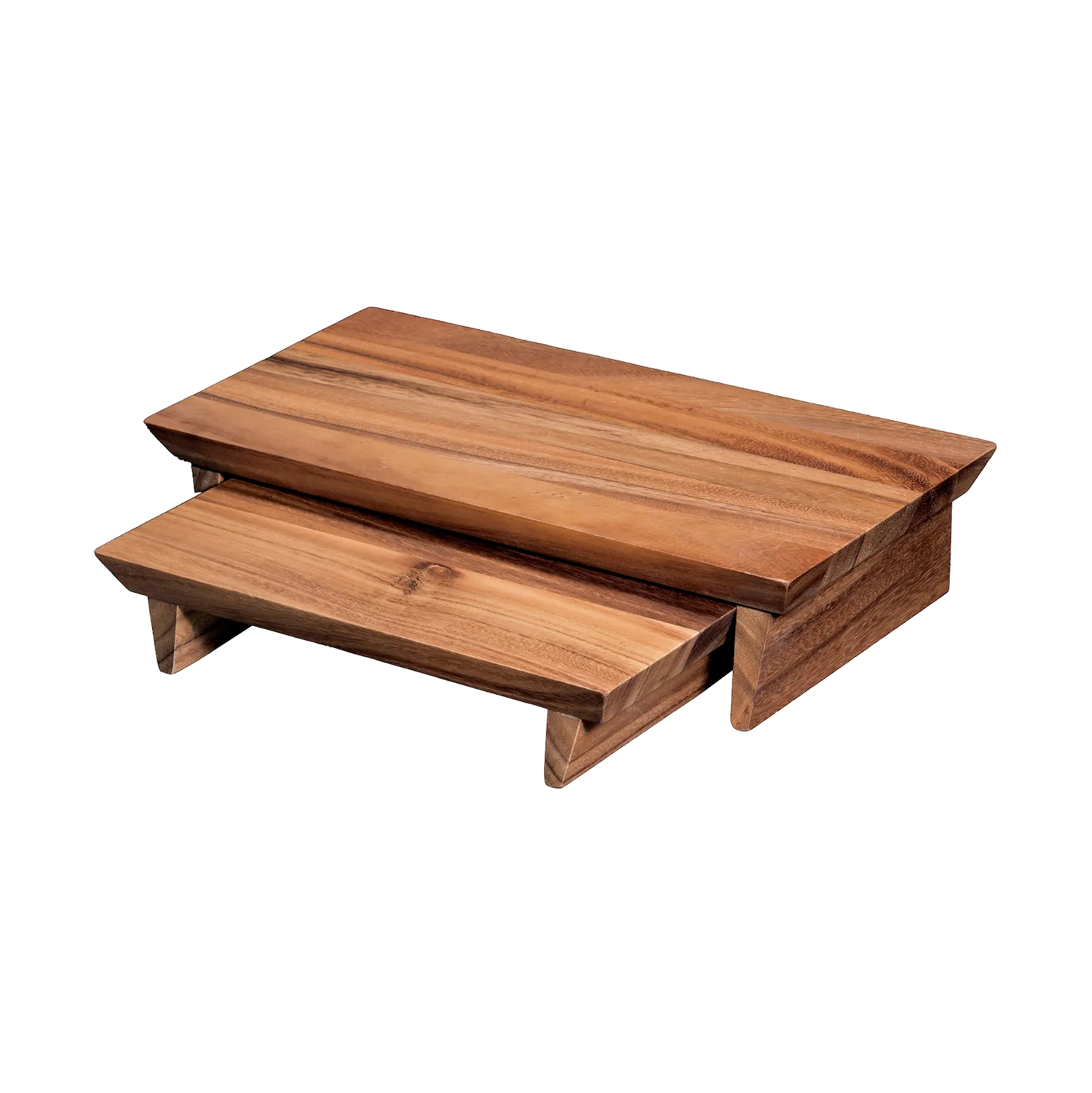 DS-261C516B46 - Pedastel Rect., display 2 sets acacia wood